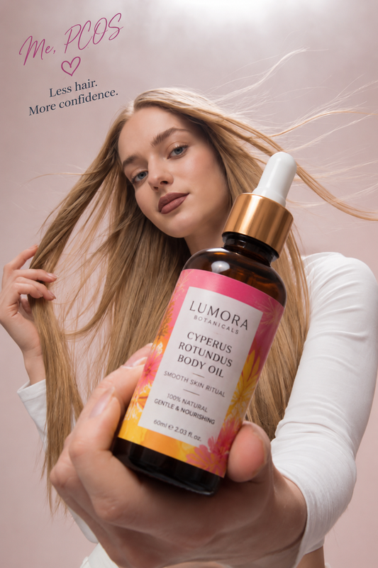 Reduza Visivelmente o Crescimento do Pelo Facial no Queixo, Lábio Superior e Pescoço — Impulsionado Naturalmente pela Cyperus Rotundus.